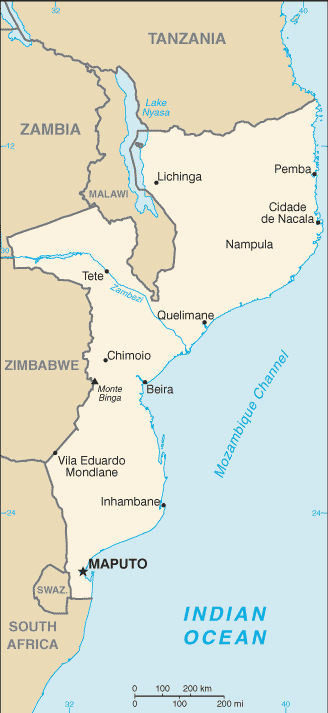 Map of Mozambique