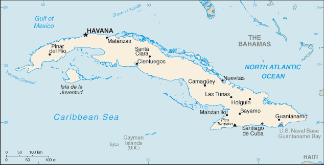 Map of Cuba